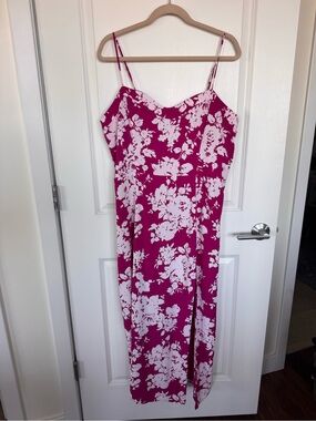 Abercrombie & Fitch Hot Pink Floral Slip Dress